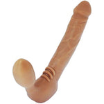 More Strapless Strap-On, Harness-Free Silicone Double Dildo (Without Vibrator) Extra Large Size: 6-3/4" X 1-5/8" Cocoa Tan