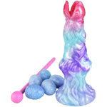 Soft Silicone Made Monster Style Alien Fantasy Ovipositor Dildo Anal Plug Adult Sex Toy Game Tool For Men Women Couple (White&Purple)