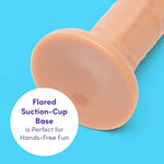 Lifelike Lover Realistic Dildo - 6 Inch With Suction Cup - Firm Dildo For Women - Harness Compatible Strap On - Adult Sex Toy - Waterproof - Flesh Tan