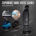 Black Silicone Anal Plug with Powerful Suction Cup and GSpot Stimulation for Unisex Use - Soft Monster Dildo