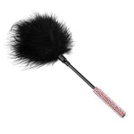 Sm Adult Sexy Feather Teasing Toys Male And Female Role Play Tickling Romantic Sex Adult Toy With Diamond Handle(Black)