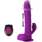 Rabbit Thrusting Vibrator 6 Vibrating Modes With Remote Control, 8.27" Soft Silicone Dildo Vibrator With Suction Cup, G-Spot Double-Headed Dildo Vibrator Adult Sex Toy For Women