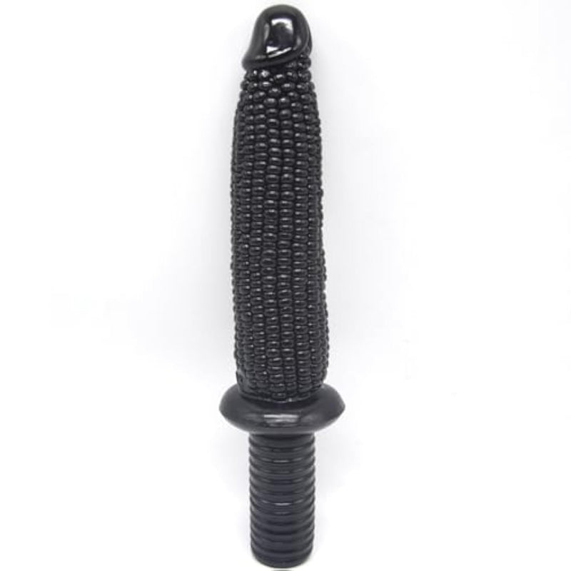 12.99 Inch Long Corn Shape Anal Plug G Spot Dildo With Handle, Waterproof Anal Dildo With Spiral Textures Adult Sex Toy For Women - Black