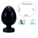 Black Color Egg-Shaped Anal Massager with Suction Cup for Adult Use, Available in 4 Different Sizes