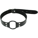 Open Mouth Gag Metal O Ring Deep Throat Gag Mouth Sm Choker Collar Punk Gothic Women Sex Leather Collar Fetish Sex Toy