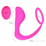 Penis Ring Silicone Cockrings With Anal Plug Prostage Massager Dual Stimulation Adult Men Masturbation Sex Toys (Rose)