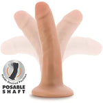 Adult Sex Toy - Realistic Beginner Dildo 5 Inch Triple Density Ultra-Soft Posable Shaft, Hands-Free Suction Cup & Strap-On Compatible - G Spot & Anal Play - Women, Men - Beige