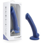 Adult Sex Toys - Avant D10 Ergo Mini Platinum Cured Purio Silicone Dildo - 7 Inc Long - Dual Density Ultrasilk Shaft - Suction Cup Base Strap-On Compatible - Women Men Couples - Indigo