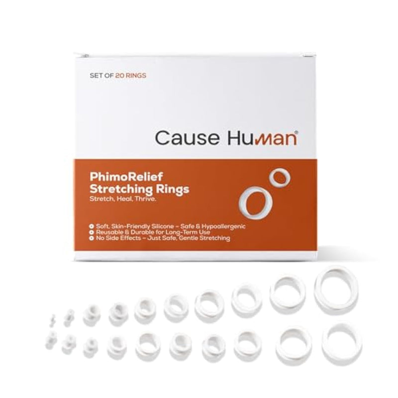 Phimorelief Stretching Rings– Set Of 20 Silicone Rings For Gentle Daily Use | Hypoallergenic, Reusable | Helps Support Natural Skin Flexibility | Phimosis