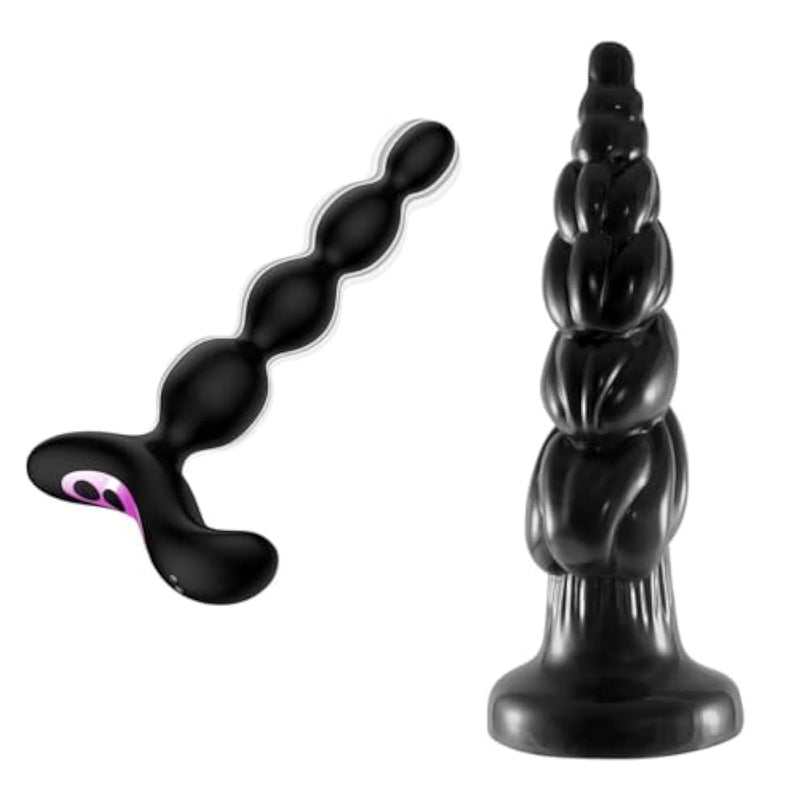 Vibrating Anal Beads + 15.7Inch Huge Anal Plug
