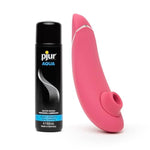 Premium 2 Pink Clitoral Suction Personal Massager Vibrator & Pjur Aqua Water Based Personal Lubricant 3.4 Fl Oz - Sex Toys For Women Bundle