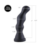8.5-Inch Silicone Dildo with 7-Inch Insertable Bead Butt Plug and Kliclok System for Anal Pleasure - M Size Bird's Head, Black