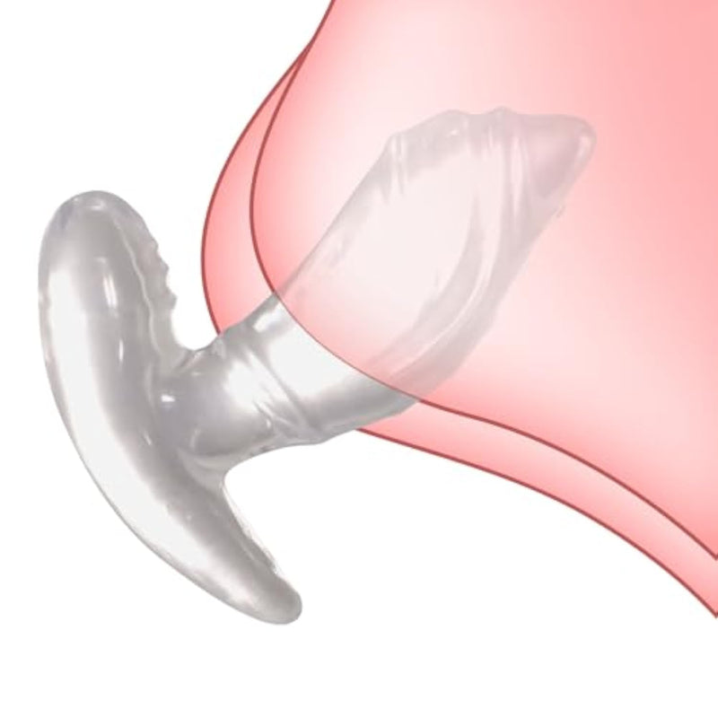Butt Plug - Anal Plug With Thick Curved Base, Clear Butt Plug Spreader, 6.69X3.1 In Prostate Sex Toys For Men And Women Masturbation