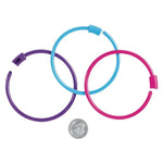 24 Pcs Pony Bead Bracelets for Kids, 3 Colors with Snap Closure