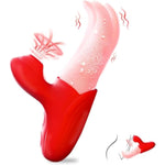 Sucking Vibrator, 10 Suction Vibrator Functions, Tongue Toy For Women, Tongue Vibrator, G-Spot And Clitoral Stimulator, Couples Sex Toys, Adult Toys, Soft Silicone, X-Large Size.