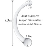Prostate Massager Glass Pure Wand Anal Toys - Double Ended Glass Dildo - 8.3 Inch Anal Hook G Spot Stimulator For Men Women - Anal Prostate Wand