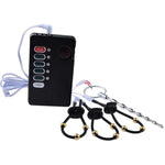 Male Masturbation Electric Shock Set Adjustable Penis Ring Penis Ring With Beads Metal Beads Electric Shock Urethral Plug Sex Toy