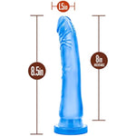 Sweet N Hard 6 - Realistic 8.5 Inch Long Dildo - 2" Thick - Sturdy Strapon Compatible Suction Cup For Hands Free Play - Body Safe - Soft Lifelike Adult For Couples - Clear Blue
