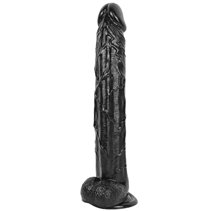 Realistic Dildo, 13 Inch Huge Dildo With Powerful Suction Cups For G-Spot Stimulation And Anal Play, Soft Lifelike Fake Penis Big G Spot Dildo Adult Sex Toy For Women/Men/Couple Pleasure, Black