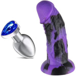 2.5'' Diameter Thick Huge Dildo + Luxury Metal Anal Butt Plug