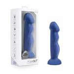 Blush Avant D12 Suko 8" G-Spot Dildo, Artisan - Dual Density, Ultrasilk Platinum Silicone Cock, Curved Shaft - Suction Cup, Strap-On Compatible, Adult Sex Toy Penis For Women, Men & Couples - (Blue)