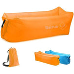 Inflatable Lounger Air Chair Sofa Bed Sleeping Bag Couch For Beach Camping Lake Garden (Orange)