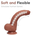 8.1 Inches (About 19.5 Cm) - Fleshy Realistic 360° Changeable Prepuce Simulation Penis, Realistic Soft Skin Texture, Liquid Silicone With Powerful Suction Cup - Adult Sex Toy For Couples, Women D 1.8"