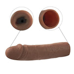Super Stretchy Silicone Penis Sleeve Extender, Reusable Real Textured Penis Cock Enlarger,Delay Ejaculation For Men Gay Extension Sex Toy, Brown