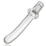 Crystal Glass Dildo Masturbation Wand, Vaginal Masturbation Massager Anal Butt Plug Pleasure Stick Anus Stimulation Sex Slave Sex Toy for Men Women and Couple (L)