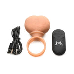 Jock 28X Vibrating Realistic Balls W/Remote 35Mm For Men, Women, & Couples. 4 Speeds & 7 Vibrations Rechargeable & Waterproof Vibrating Balls, 1 Piece, 35Mm, Light.