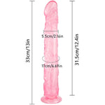 13 Inch Jelly Crystal Dildo, Realistic Huge Flexible Dildos With Powerful Suction Cup Base Large Soft Thick Anal Dildo Adult Sex Toy For Women - Pink