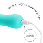 Wand Vibrator For Solo Or Partner Play, Muscle Relaxation, Sex Toy Made Of Body-Safe Silicone, Waterproof, Rechargeable, Handheld Massager With 10 Vibration Settings, Teal