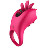 Rotating Vibrating Ring Male Penis Ring Rechargeable Vibrating Ring With 10 Vibration Modes(Red)