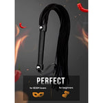 Riding Whip For Couples, Faux Leather Whip For Bedroom Play Black 18"