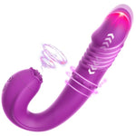 Thrusting Vibrator Dildo Sex Toys - Adult Toys G Spot Clitoral Licking Vibrators, Rabbit Sex Toy For Women With 10 Vibrating Licking & 6 Thrusting Modes, Couples Toy With Beaded Stimulation
