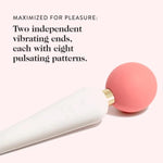goop Wellness Double-Sided Wand Vibrator | External, Internal, & Clitoral Stimulator | 64 Pulsating Patterns | Rechargeable & Water Resistant | Phthalate, Latex, & BPA Free | 8.125 in