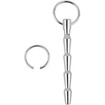 Male Hollow Stainless Steel Urethral Sounds Dilators With Penis Cock Rings Multi Beads Penis Plug