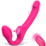 Strapless Strap-On Double-Ended Dildo With 10 Modes & Remote Control, Anti-Slip Silicone Realistic G-Spot Anal Dildo Vibrator Vibrating Butt Plug, Adult Sex Toys For Women Lesbians Couples