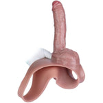 8.86" Long Hollow Dildo Male Enlarge Girth Penis Sleeve Pants,Silicone Extender Length Reusable Men Condom Pump,Adult Transgender Crossdresser Sex Toy Cloth