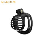 Small Lightweight Chastity Cage Whit 4 Rings & Chastity Belt & Silicone Urethral Dilator Set For Male, Mini Smooth Penis Cock Cage Chastity Devices Bondage Sex Toys For Men (Black-M2B)