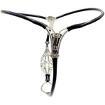 Male Invisible Chastity Belt Cage Stainless Steel Sexy Underwear Adjustable Device Hollow Bondage Sex Toy With Hole Bdsm (Black, 90-110Cm)