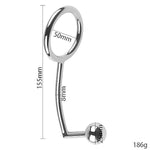Men's Solid Metal Anal Plug with Dual-Use Delayed Cock Ring