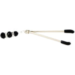 Elite Nipple Clamps, Silver Color With Black Pendant