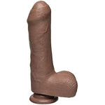 Doc Johnson The D - Uncut D - 7 Inch with Balls - FIRMSKYN - 7" Long and 1.75" Wide - Suction Cup Base - O-Ring Harness Compatible Dildo, Caramel
