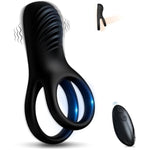 Vibrating Cock Ring With Clitoral Stimulator, Silicone Penis Ring Vibrator With 9 Vibration Modes, Rechargeable Adult Sex Toys & Games, Clit Vibrators For Men, Women, Couples, Black