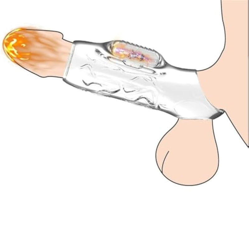 Men'S Penis Enlargement And Thickening Sleeve Cock Ring Transparent Bondage Vibration Penis Sleeve Sex Toy