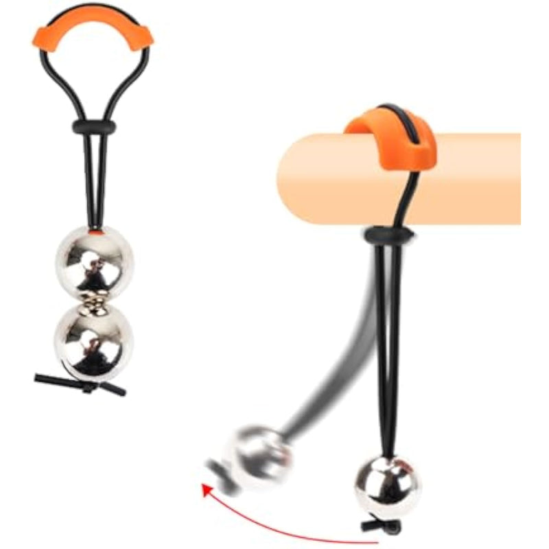 Penis Stretcher Adult Sex Toys For Men, Adjustable Silicone Penis Extender Cock Ring With 2 Weight Metal Beads, Penis Enlarger Extension Mens Sex Toys, Metal Penis Pump Trainer Sex Game Male Sex Toy