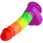 7.67 In(About 19.5 Cm) A Riot Of Colours Huge Realistic Dildo Realistic Skin Texture Realistic Soft Silicone Dildo With Powerful Suction Cup-Very Flexible Able To Meet Any Imaginable Posture