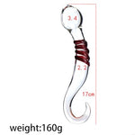Glass Dildo Anal Plug Sex Toys for Couples, 6.69 Inch S-Shaped Crystal Anal Dildos for Vagial G-Spot Stimulation, Anal Trainer Curved Dildo for Women, Prostate Massager Anal Dilator Sex Toy for Men
