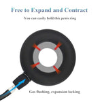 Silicone Cock Ring For Male Inflate Expand Penile Ring With Press To Inflate Chastity Training Erection Cock Rings Scrotal Restraint Ring Delay Exercise Device Sex Toys For Couples (Black)